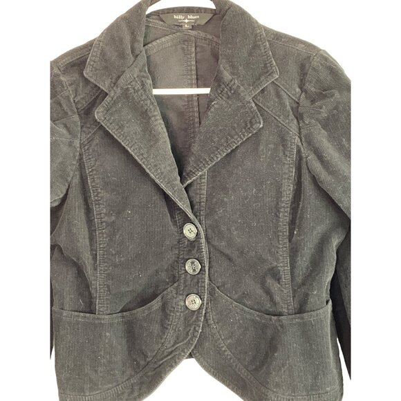 VTG 90s Women’s Billy Blues size L Jr black crop riding jacket blazer 6195 - Picture 2 of 10